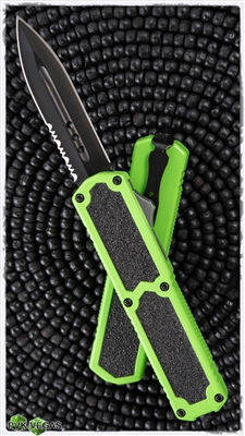 Titan D/A OTF Auto Toxic Green Black Dagger Blade Serrated