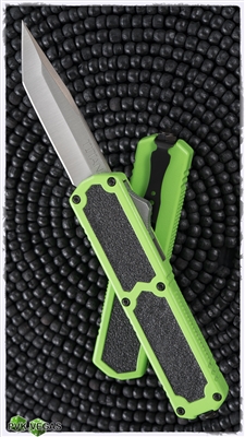 Titan D/A OTF Auto Toxic Green Handle Silver Tanto Blade