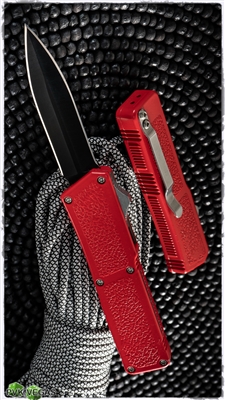 Taiwan Lightning Red Handle Solid Black Double Edge Plain