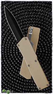 Taiwan Lightning Tan Handle Solid Black Double Edge Plain