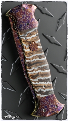 Brandon Vallotton Custom Hilt Figher Dragon Skin Damascus