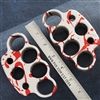 Vital EDC Custom Splash Anodized Blood Splatter, Checkered Aluminum, Full Size Paperweight 3/4"