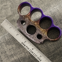 Vital EDC Custom Splash Anodized Purple/Bronze/Gray, Checkered Aluminum, Full Size Paperweight 3/4"