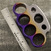 Vital EDC Custom Splash Anodized Silver/Purple/Bronze, Checkered Aluminum, Full Size Paperweight 3/4"