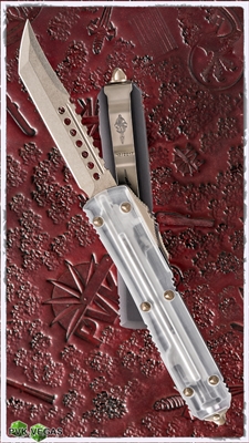 Microtech Ultratech D/A OTF Hell Hound 119-13CL Clear Top Bronze Blade