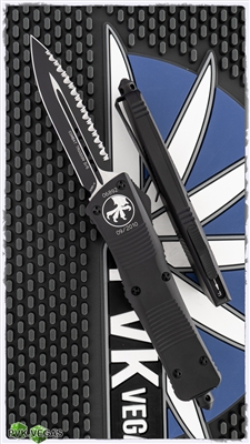 Vintage Microtech Combat Troodon D/A OTF 142-3T D/E Full Serrated Black Blade Tactical