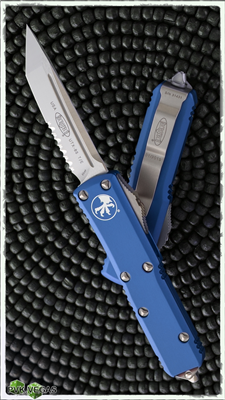 Microtech UTX-85 T/E 233-5BL Satin Serrated Blue Handle