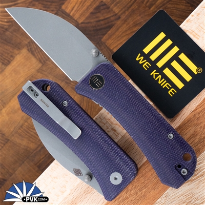 WE Knife Co. Banter Liner Lock, Stonewash CPM-S35VN Blade, Purple Micarta Handles