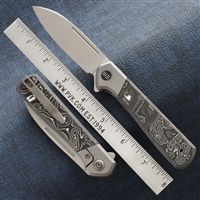 WE Knife Co. Soothsayer Frame Lock,  Al CF/Gray Titanium, CPM-20CV