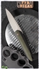 WE Knife Co. Lundquist Black Void Opus Front Flipper,  Black Ti/Green G-10 Scales,  2.8" 20CV Blade