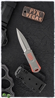 WE Knife Co. OSS Dagger Fixed Blade Dagger, Orange G-10,  Stonewashed 2" CPM-20CV