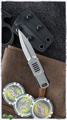 WE Knife Co. OSS Dagger Fixed Blade Dagger, Black G-10,  Stonewashed 2" CPM-20CV