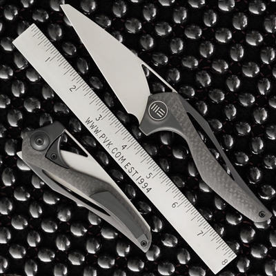 WE Knife Co. Isham Ã†ternA Integral Folding Knife, CF/Black Ti, Bead Blasted M390