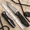 Tuch Knives Custom Umpqua Dual Action Two Tone Satin Finish, Black Micarta Scale Release