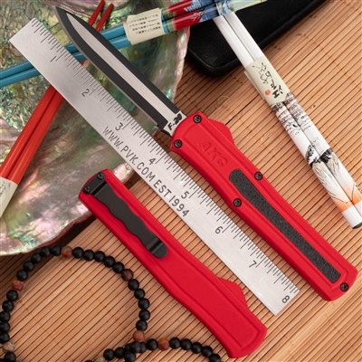 AKC F-20 D/A OTF Black Drop Point Red Handle