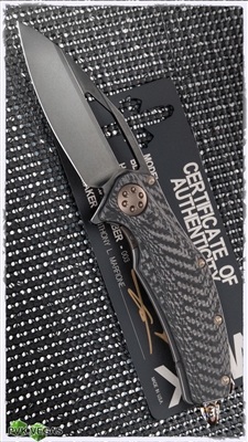 Marfione Custom Matrix-R DLC Stonewash Carbon Fiber / Titanium Handle With Flamed Accents & Bronzed HW SN003