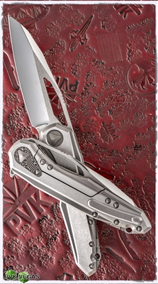 Marfione Custom Sigil - Stainless Handle - Damascus Backplate - High Polish Blade