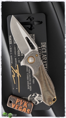 Marfione Custom Protocol Folder Flipper Two-Tone Apocalyptic Green Micarta Bronze Ti HW