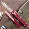 Microtech Ultratech 121-11APMR Single Edge Apocalyptic Partial Serrated Blade, Merlot Handle