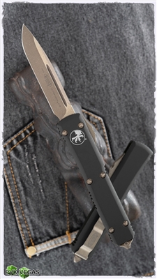 Microtech Ultratech S/E 121-13AP Apocalyptic Bronze Blade Black Handle