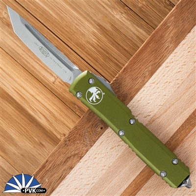 Microtech Ultratech T/E 123-10OD Stonwash Tanto Blade OD Green Handle