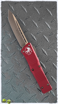 Microtech Combat Troodon T/E 144-13RD Bronzed Blade & HW Red Handle