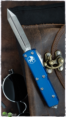 Microtech UTX-85 Spartan 230-4BL Blue Handle Satin Blade