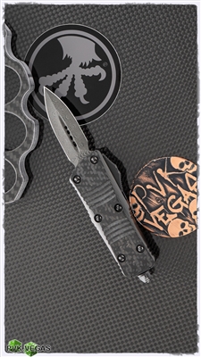 Microtech MINI Troodon D/E 238-16CFS Damascus Blade Carbon Fiber Top