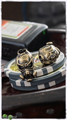 MW Battle Worn Chem War Skull Brass Bead