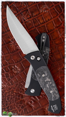 Protech Brend #3 Auto 1304M Satin Blade Marble Carbon Inlays