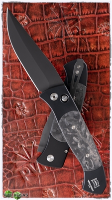 Protech Brend #3 Auto 1305M Black Blade Marble Carbon Inlays
