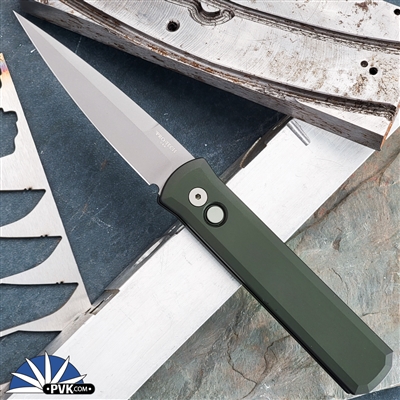 Protech Godfather Auto 920-Green Bead Blasted Blade Green Handle