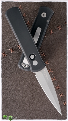 Protech Godson Auto Left Handed 720-LH Black Handle Beadblast Blade