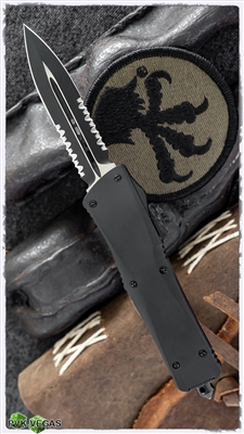 Vintage Microtech Troodon D/E Serrated Black Blade Smooth Body Tactical
