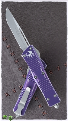 Microtech Troodon S/E 139-10DPU Stonewash Blade Distressed Purple Handle