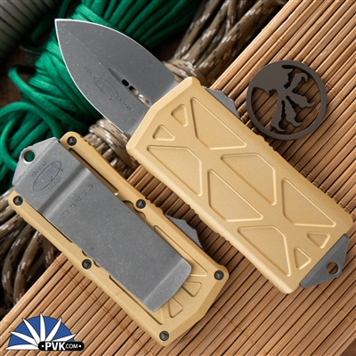 Microtech Exocet 157-10APCG Apocalyptic Blade Champange Body