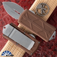 Microtech Exocet 157-10APTA Apocalyptic Blade Tan Body