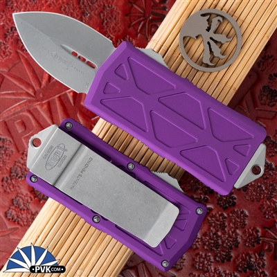 Microtech Exocet 157-10APVI Apocalyptic Blade Violet Body