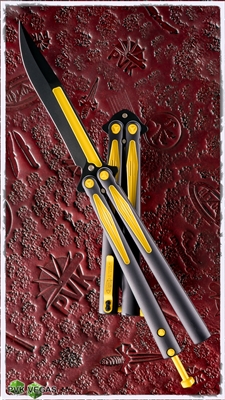 Microtech Tachyon III Balisong Knife Black & Yellow (Batman)