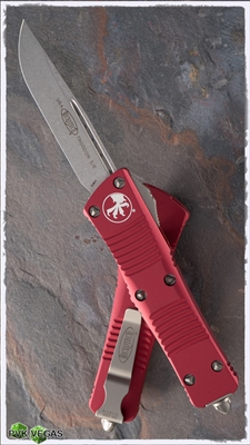 Microtech Troodon S/E 139-10RD Stonewash Blade Red Handle