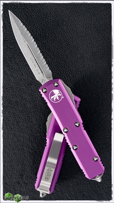 Microtech UTX-85 D/E 232-12VI SW Full Serrated Blade Violet Handle