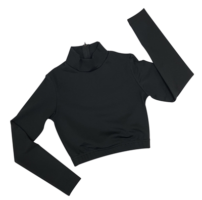 Nylon Half Top - Mock Neck