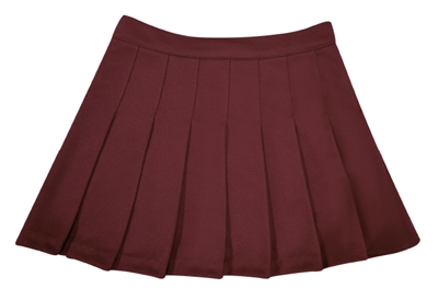 In-Stock Pleated Skirt - Maroon