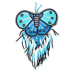 Butterfly Barrette - #140 Turquoise and Blue