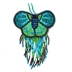 Butterfly Barrette - #385 Emerald and Lime