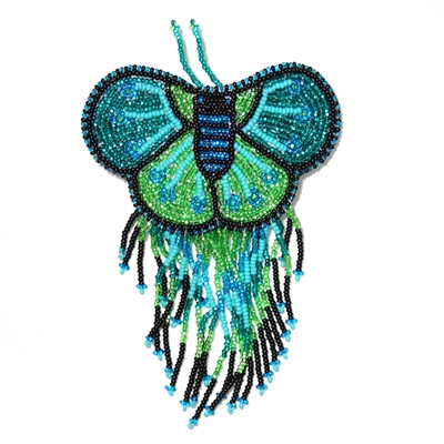 Butterfly Barrette - #385 Emerald and Lime
