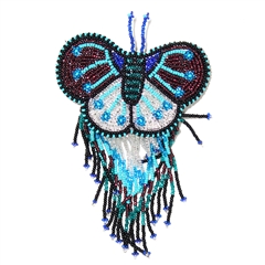 Butterfly Barrette - #528 Turquoise, Purple, Blue