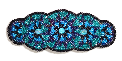 Barrette with Crystals - #175 Blue Green