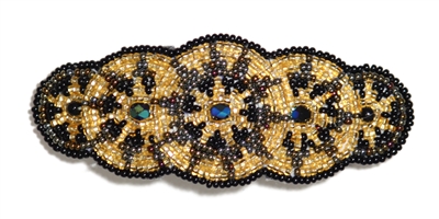Barrette with Crystals - #353 Bronze and Gold