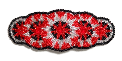 Barrette with Crystals - #406 Red and Crystal